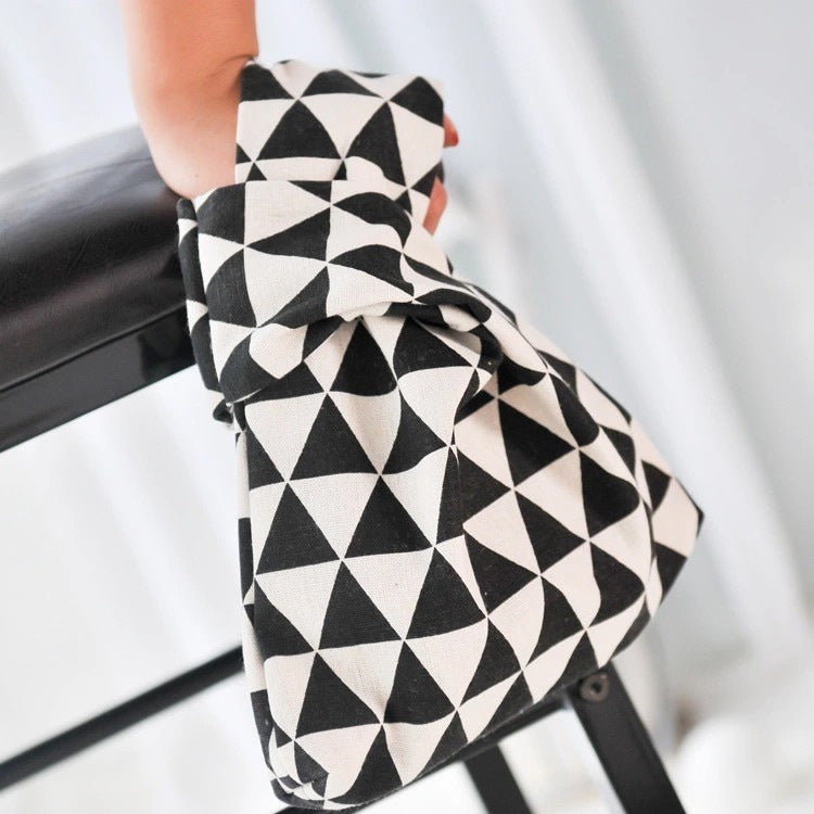 Classy Wrist Cotton Linen Fabric Fresh Handbags