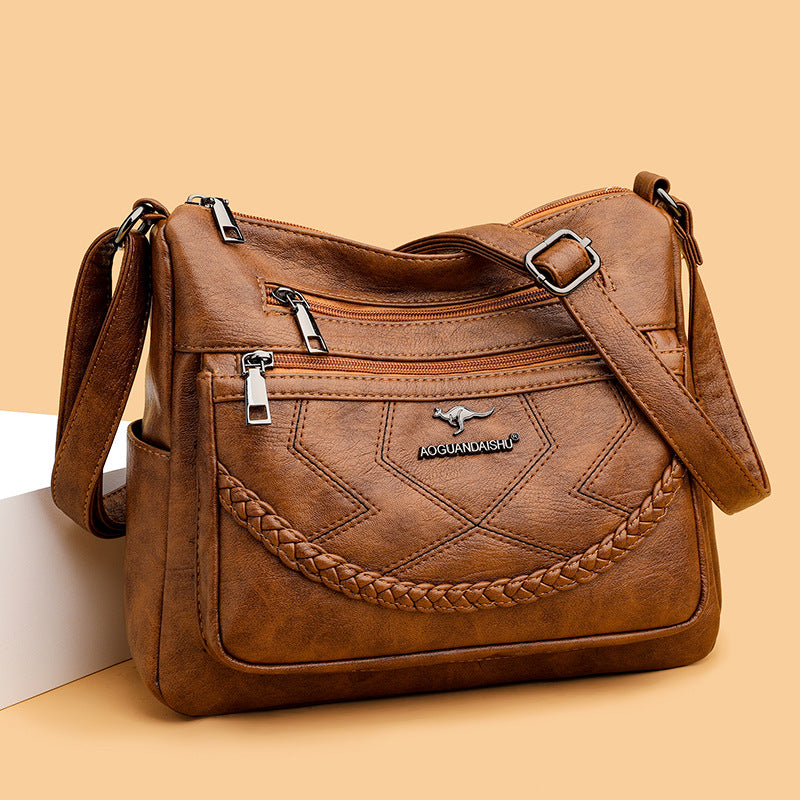 Mom Simple Fashion Soft Leather Lady Crossbody Bags