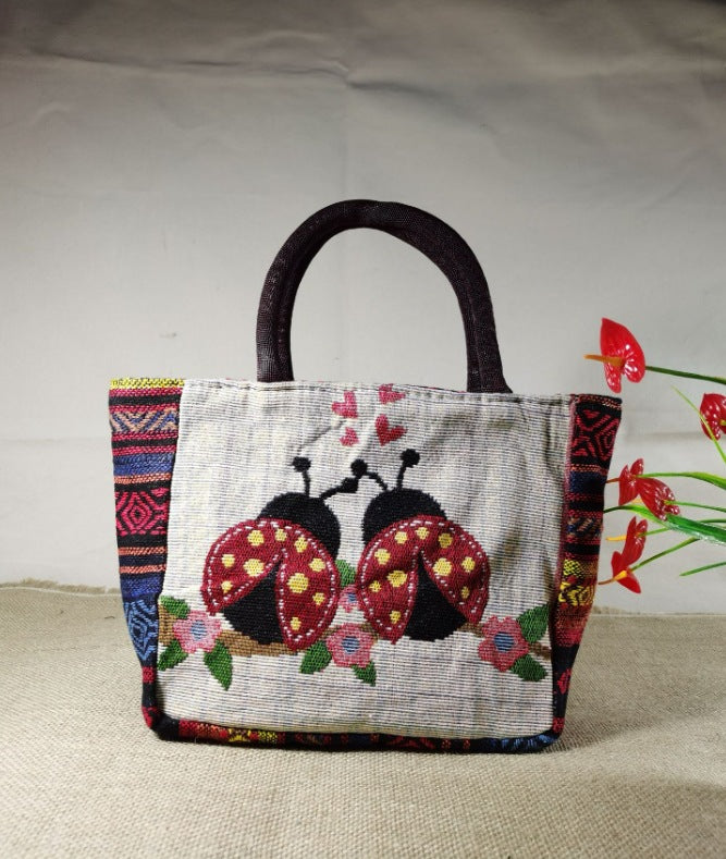 Large Capacity Double Sided Embroidery Elephant Shoulder Bags
