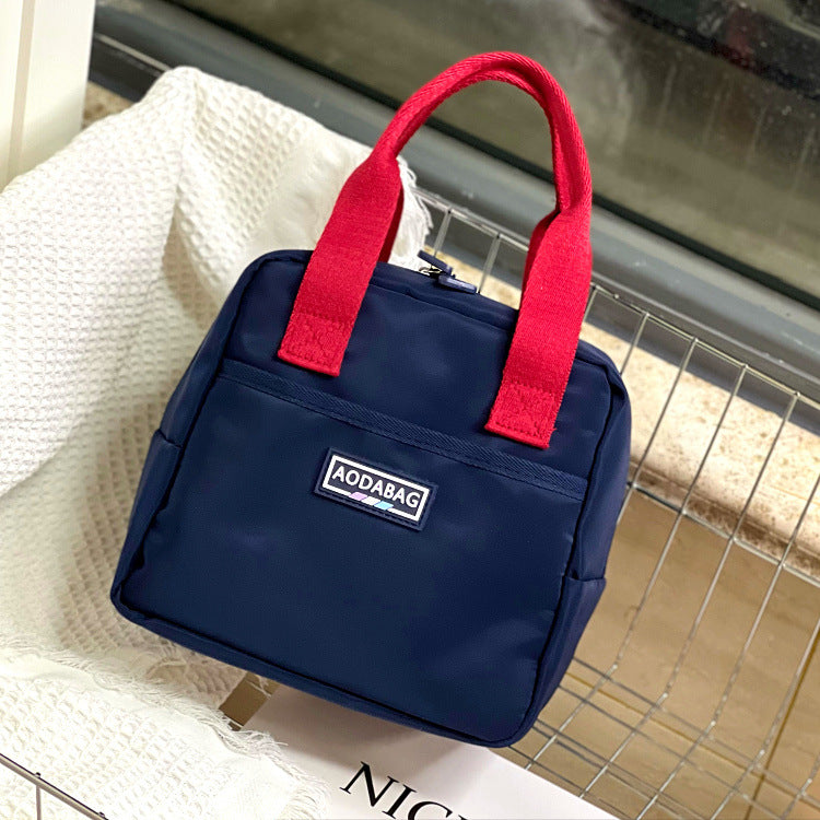 Women's Contrast Color Waterproof Lunch Box Mummy Handbags