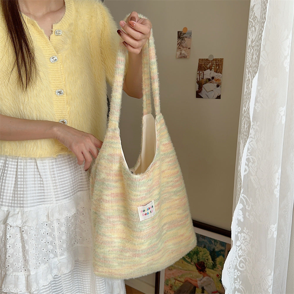Women's Cute Furry Large Capacity Book Single Shoulder Bags