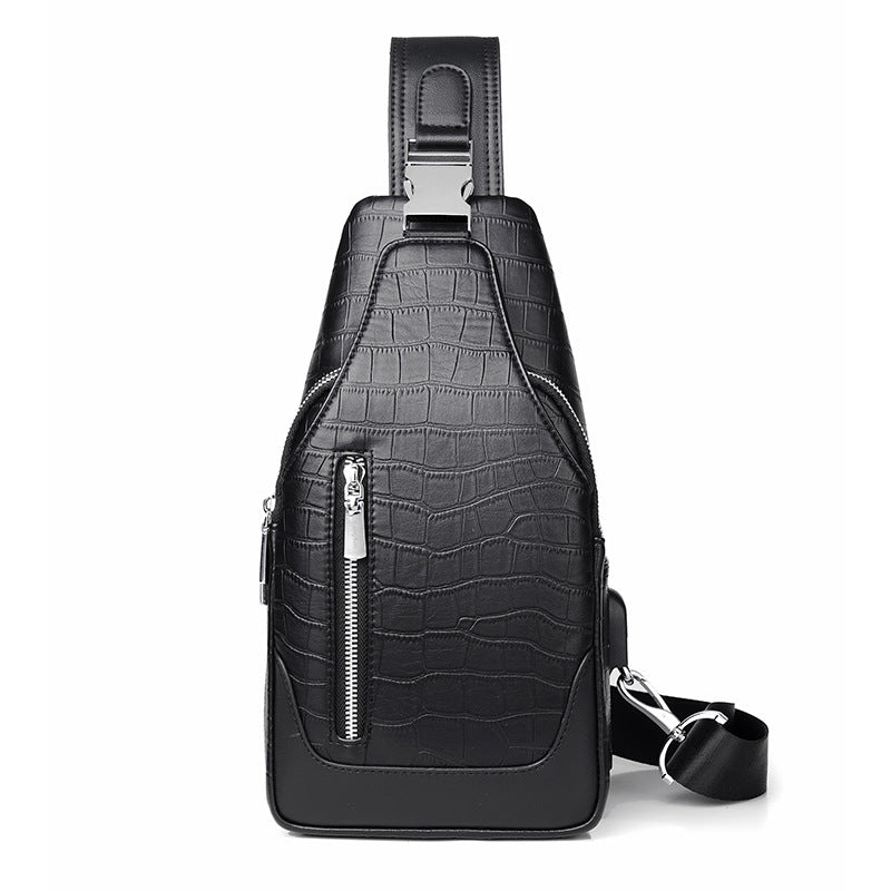 Men's Leather Business Fashion High-grade Large Capacity Men's Chest Bags