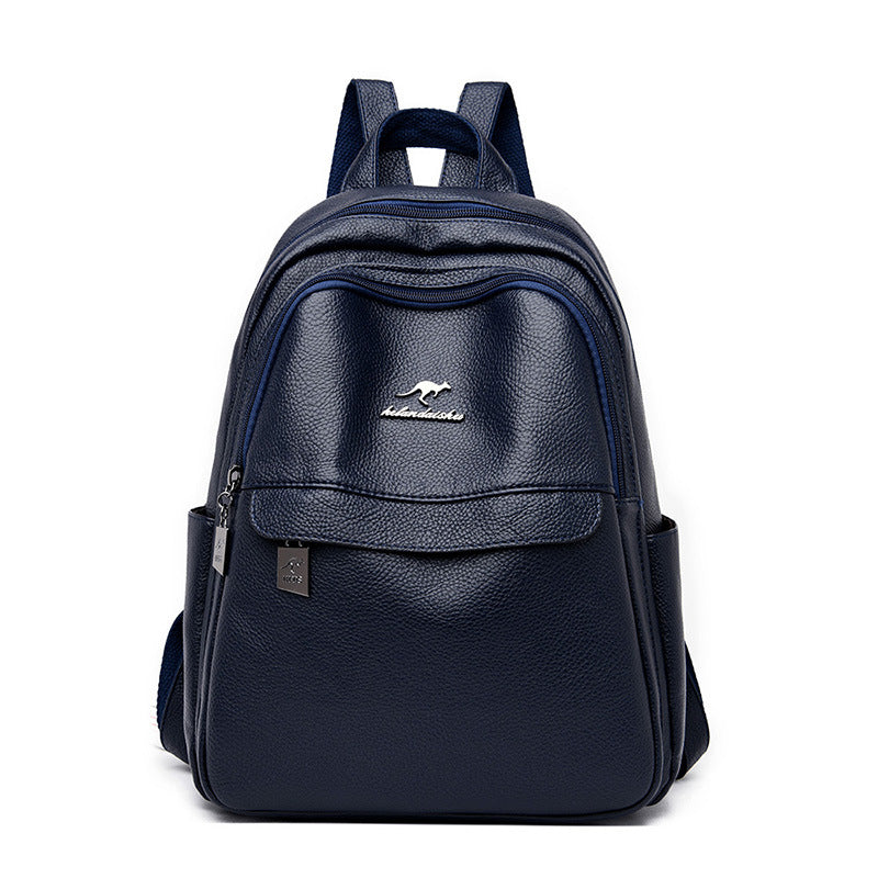 Women's Versatile Large Capacity Soft Leather Backpacks