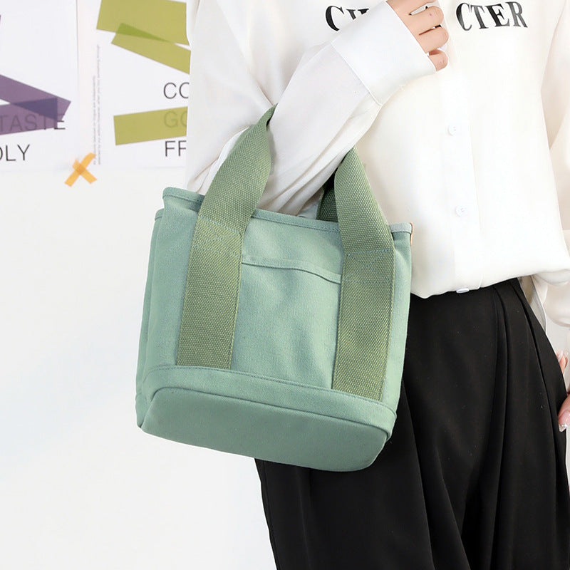 Zipper Niche Lady Portable Thickened Canvas Handbags