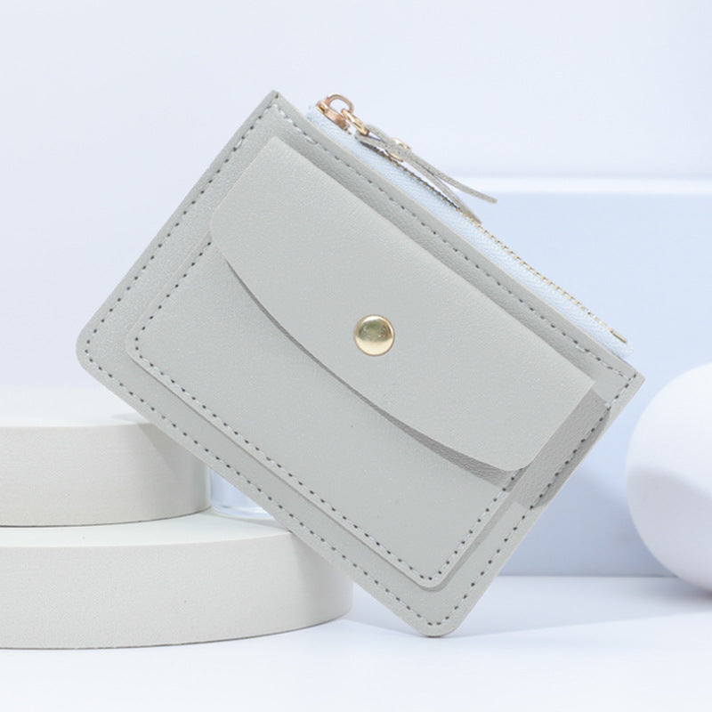Zipper Slot Female Candy Color Crocodile Card Holder