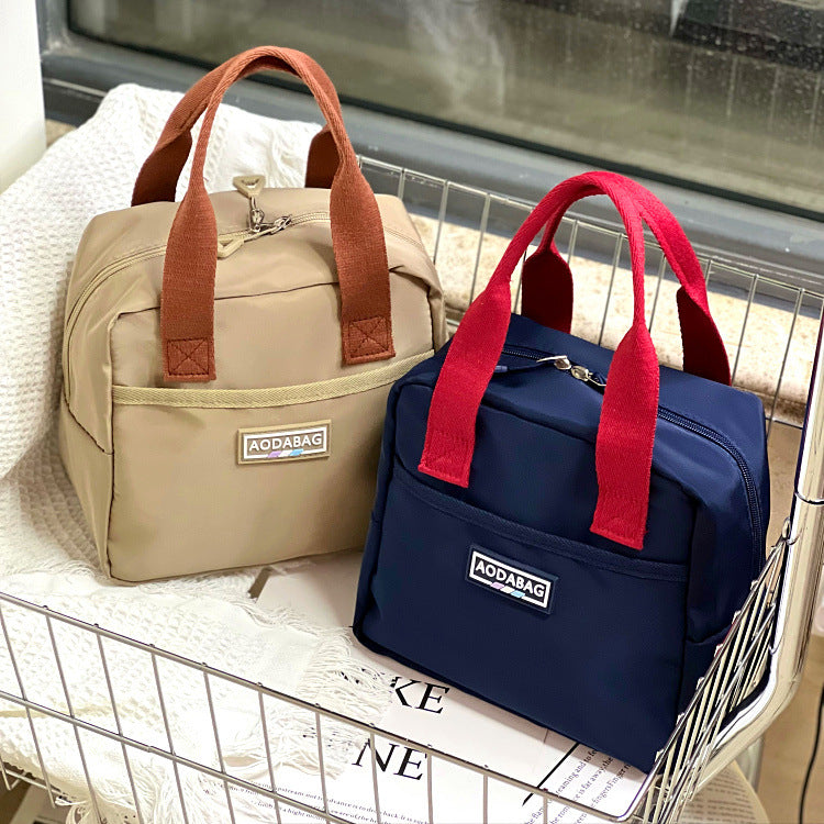 Women's Contrast Color Waterproof Lunch Box Mummy Handbags