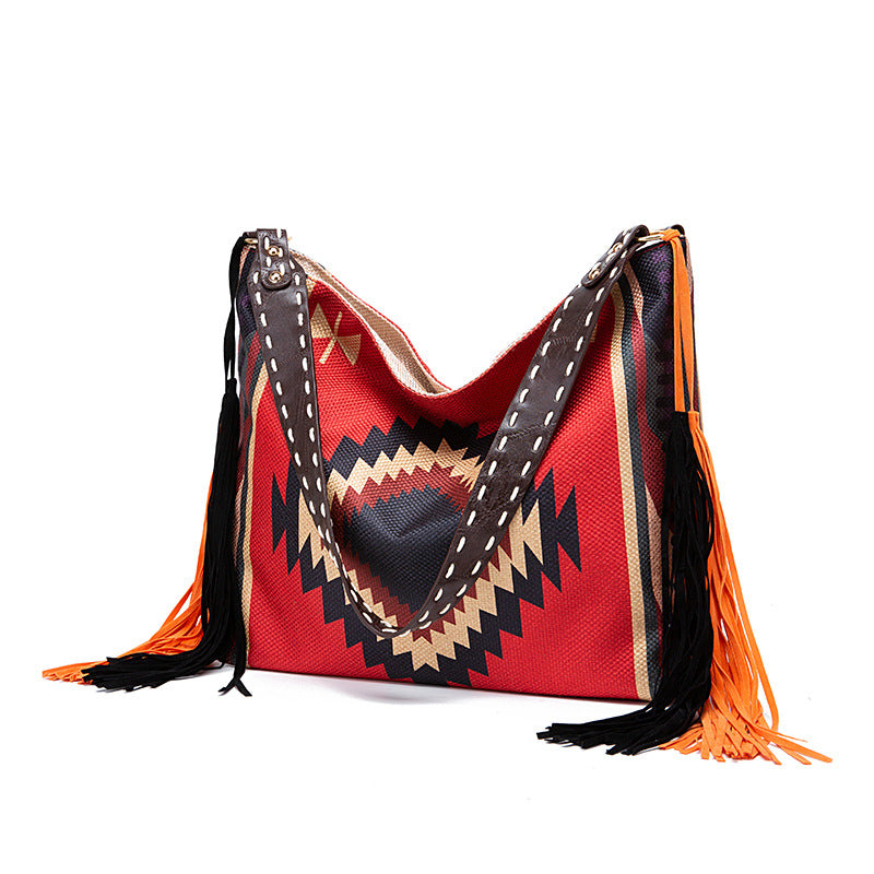 Women's Vintage Hand-woven Cotton And Linen Large Crossbody Bags