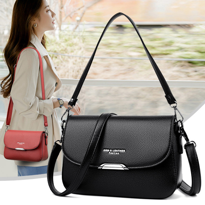 Women's Mom Style Leather Large Capacity Shoulder Bags