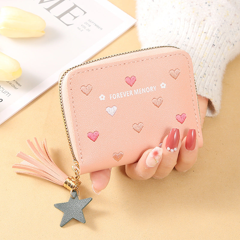Women's Short Cover Type Off Folding Ladies Wallets