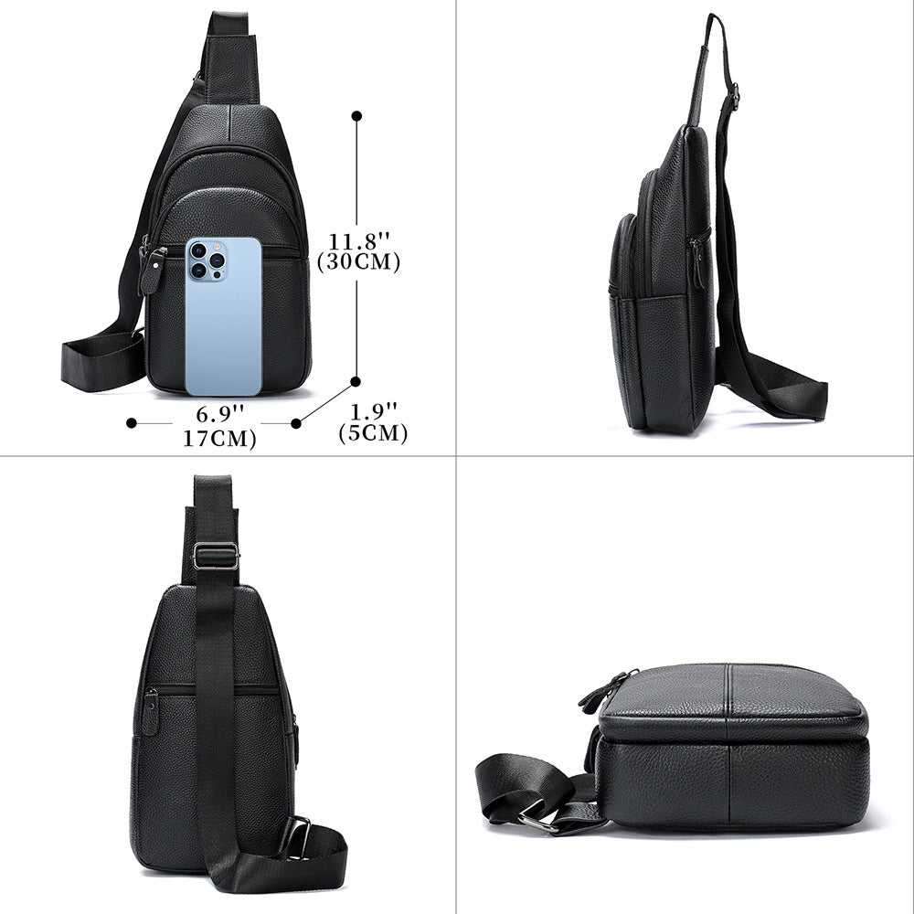 Men's Genuine Leather Pannier First Layer Cowhide Men's Chest Bags