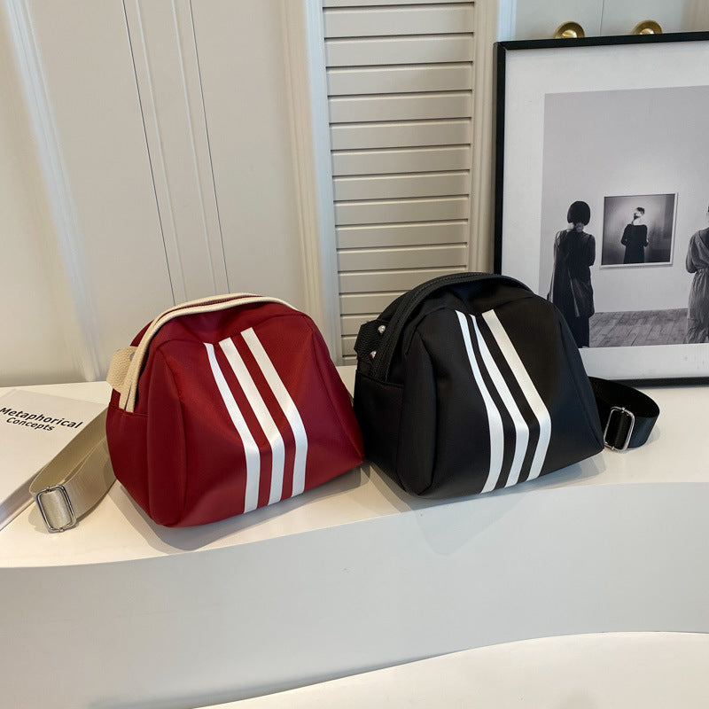 Summer Striped Nylon Cloth Turtle Shell Trendy Bags