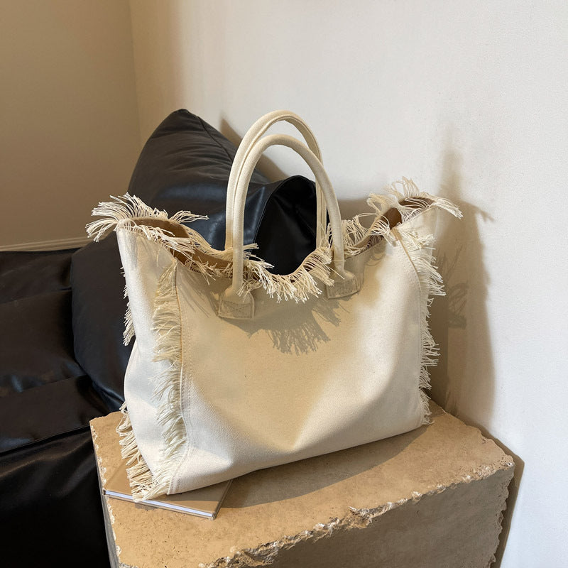 Large Capacity Design Tassel Advanced Texture Handbags