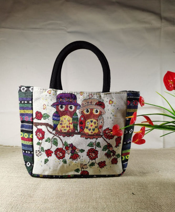 Large Capacity Double Sided Embroidery Elephant Shoulder Bags