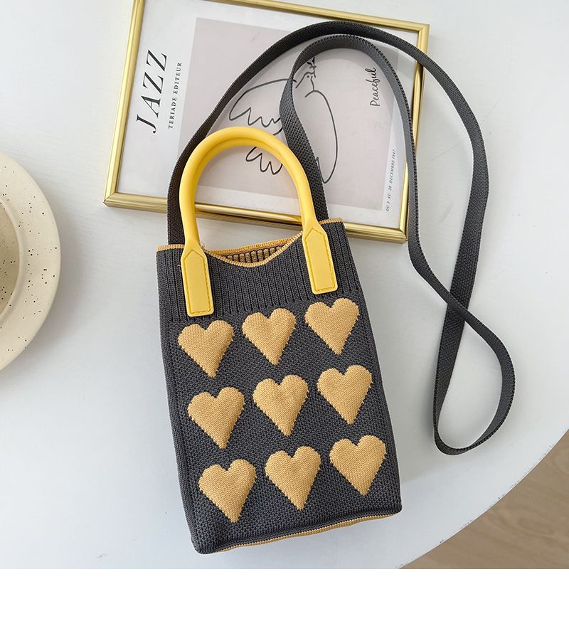 Love Knitted Large Capacity Totes Woolen Handbags