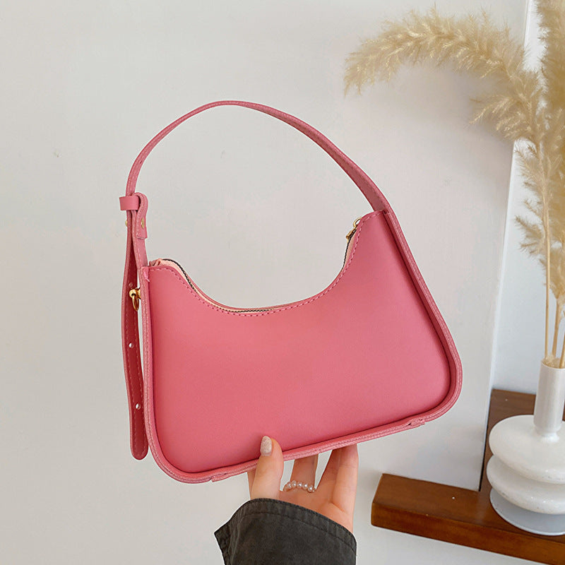 Solid Color Simple Textured Fashion Style Shoulder Bags