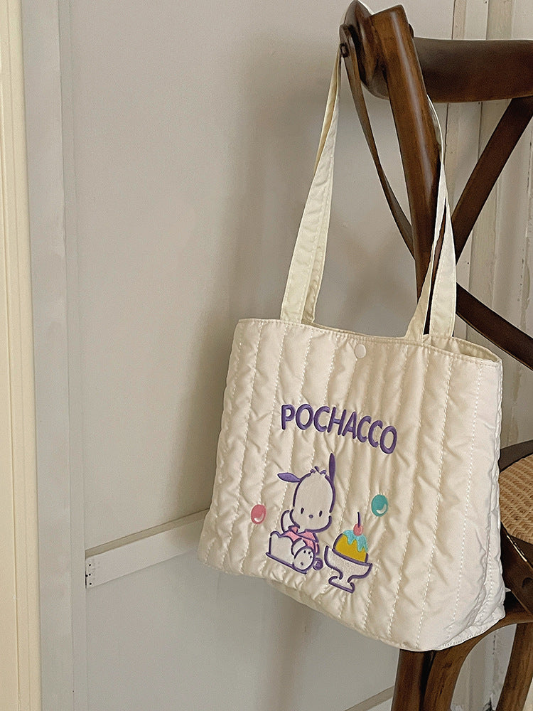 Cute Cartoon Pacha Dog Melody Embroidered Handbags