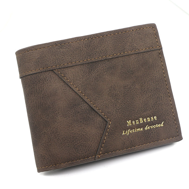 Men's Short Matte Leather Man's Large Capacity Men's Wallet