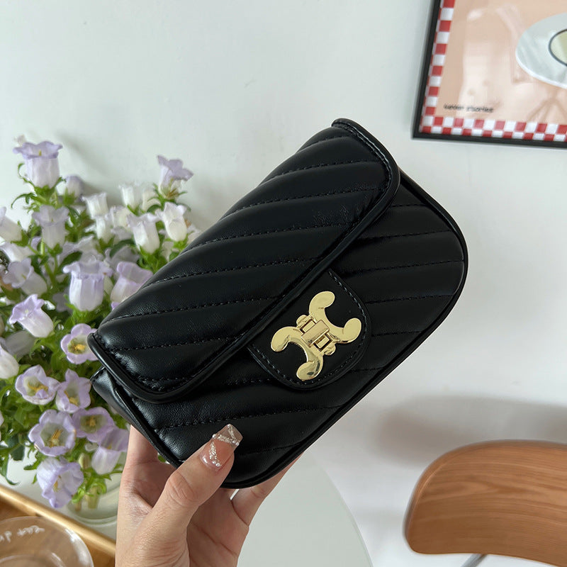 Texture Female Lucky Beads Diamond Style Chain Crossbody Bags