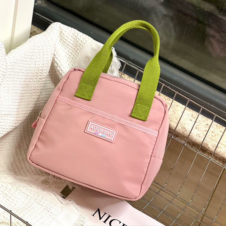 Women's Contrast Color Waterproof Lunch Box Mummy Handbags