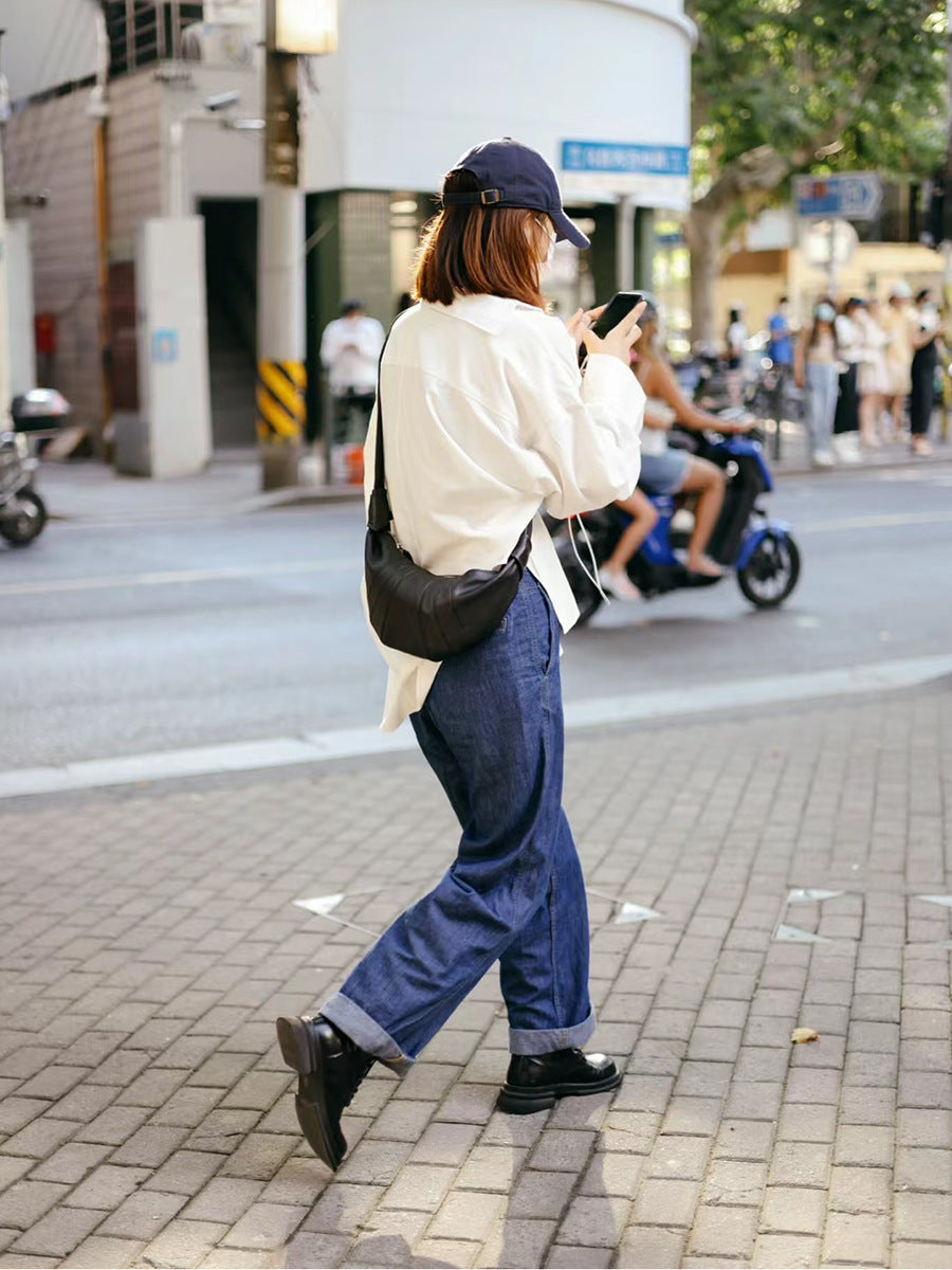 Home Correct Version Of Flat Leather Crossbody Bags