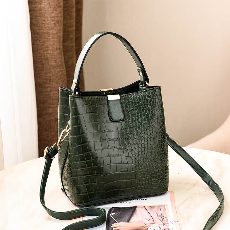 Western Style Crocodile Texture Korean Good Shoulder Bags