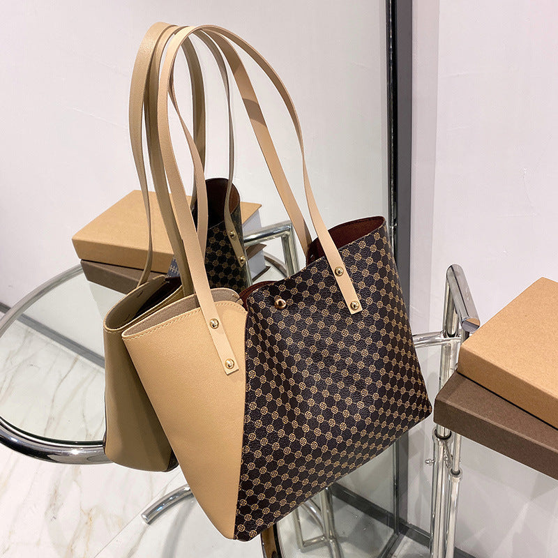 Women's Trendy Fashion Cool Contrast Color Tote Bags