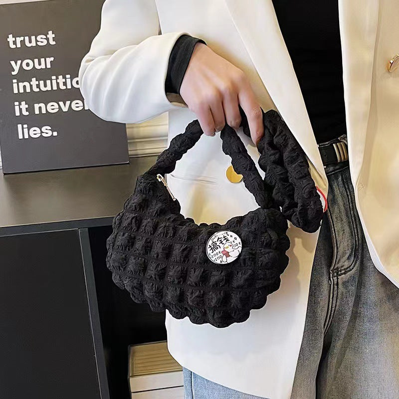Women's Cloud Fashion One Solid Color Portable Bags