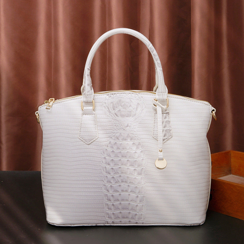 Women's Portable Retro Crocodile Pattern Brahmin Crossbody Bags