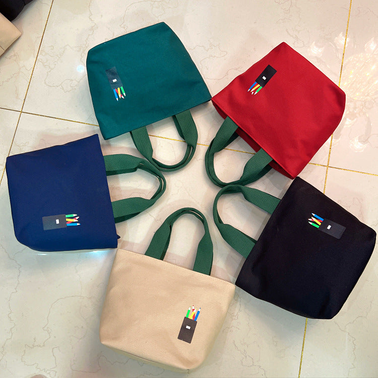 Volume Simple Canvas Lunch Box Hand Handbags