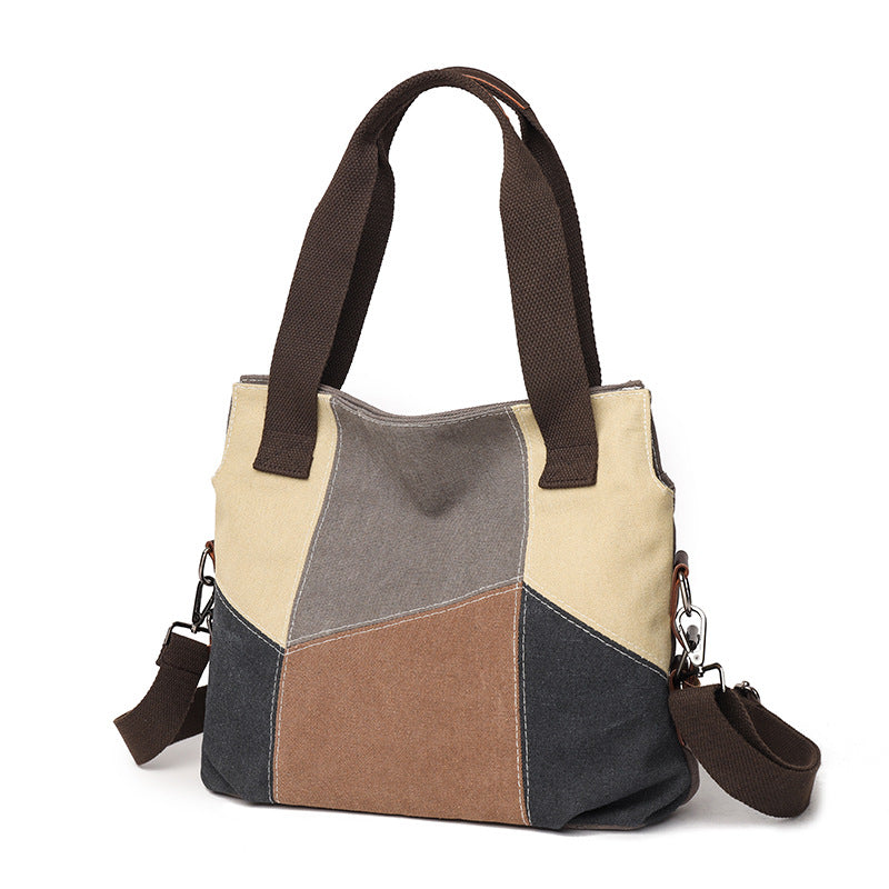 Women's Canvas Fashionable Simple Retro Large Capacity Shoulder Bags