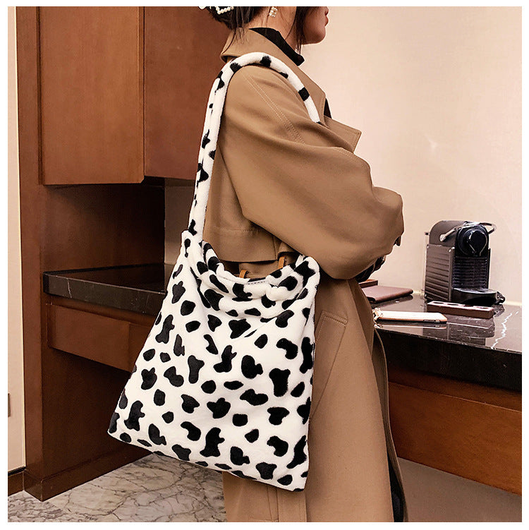 Women's Korean Style Large Capacity Fluffy Fashion Shoulder Bags