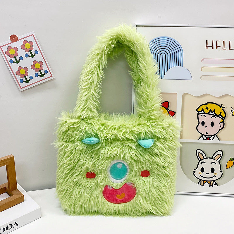 Cute Little Monster Cartoon Plush Gift Shoulder Bags