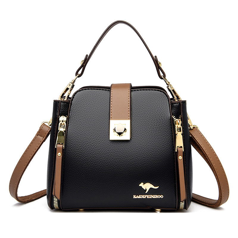 Classic Slouchy Women's Fashion Contrast Color Shoulder Bags