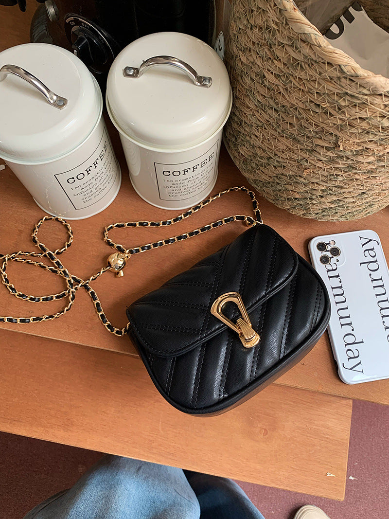 Women's Classic Style Diamond Pattern Chain Texture Temperamental Minority Shoulder Bags