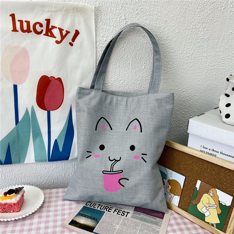 Canvas Printed Simple Fashion Packaging Book Handbags