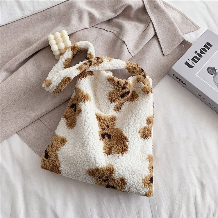 Women's Korean Style Large Capacity Fluffy Fashion Shoulder Bags