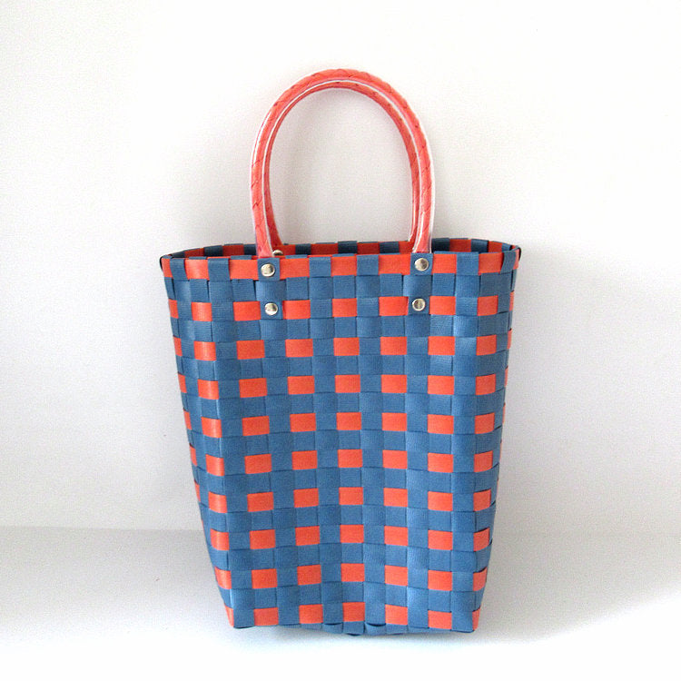 Women's Plastic Woven Knitted Basket Handmade Decorative Creative Handbags