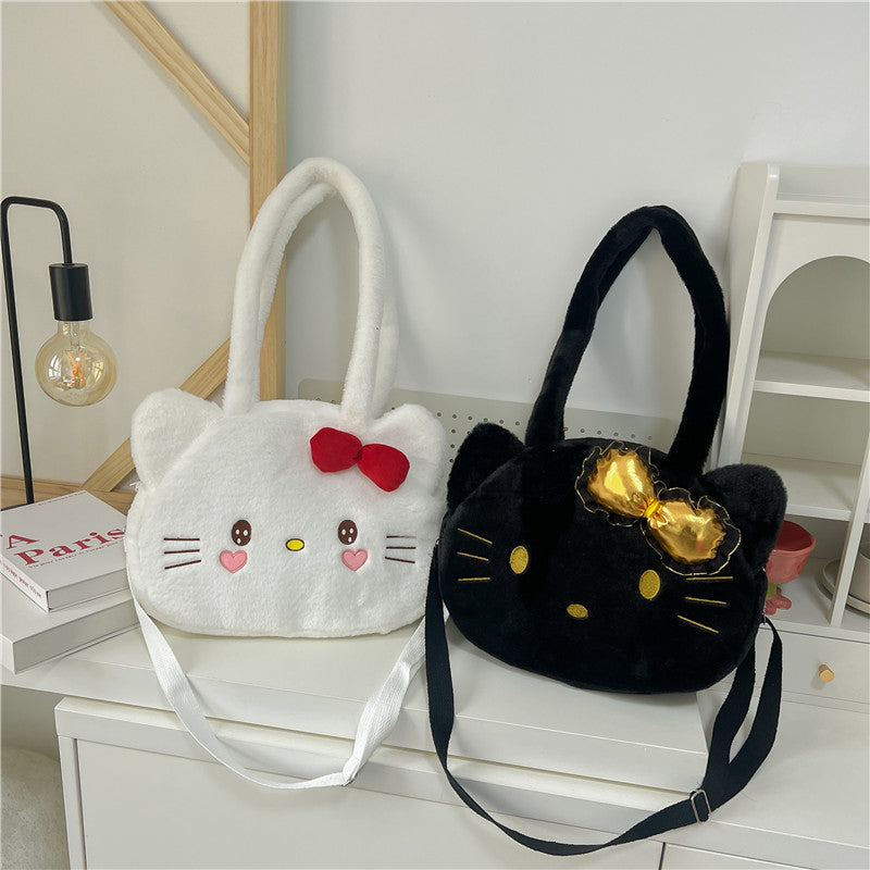Cat Plush Female Cute Cartoon Underarm Shoulder Bags