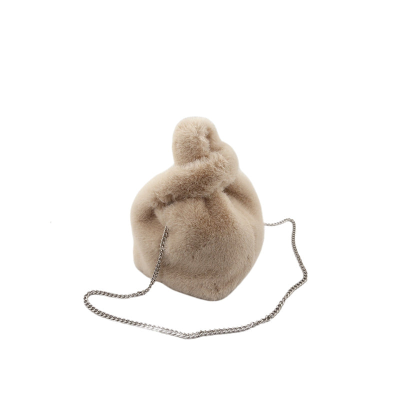 Stylish Imitation Fur Vest Hand Plush Shoulder Bags