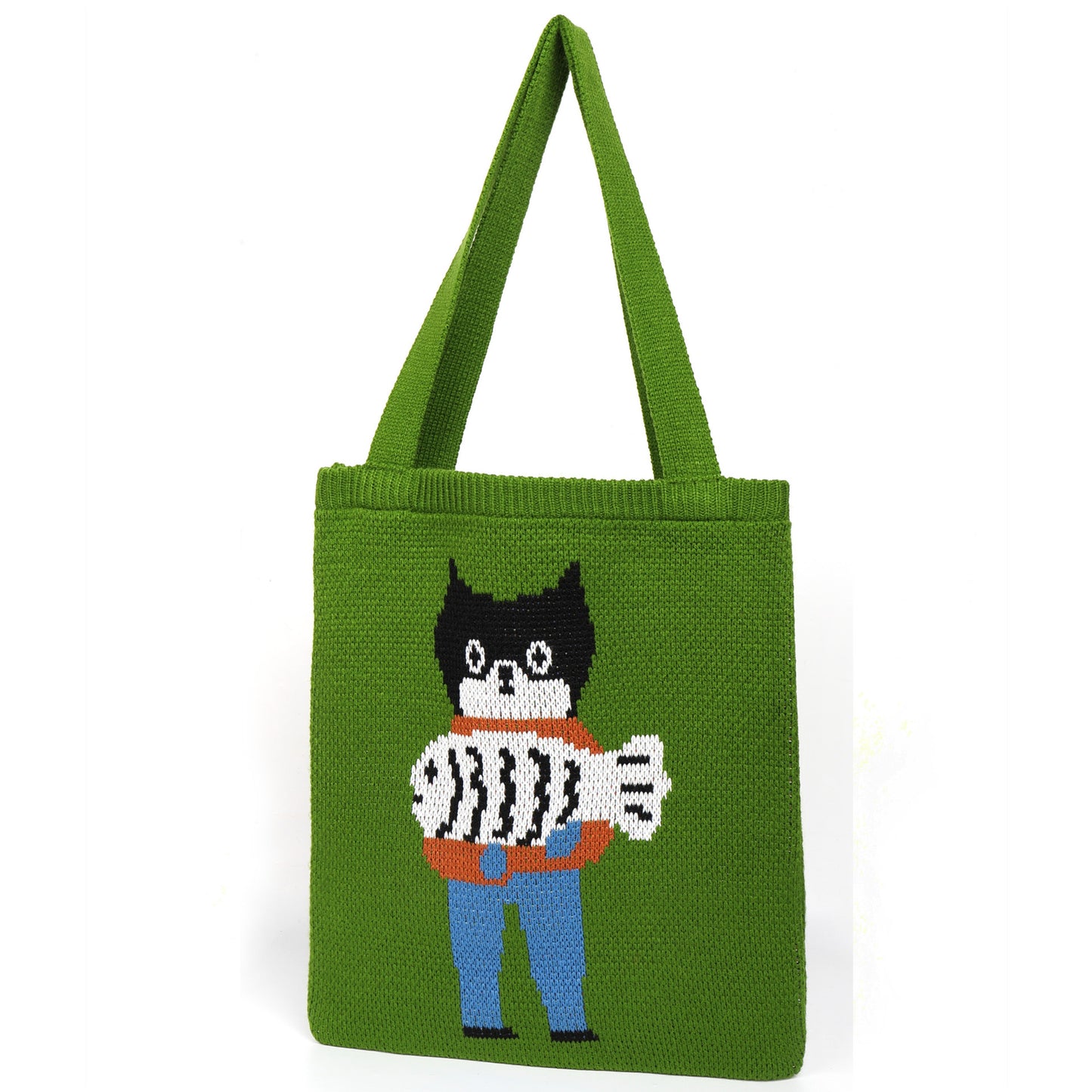 Women's Woolen Yarn Jacquard Cartoon Knitted Cute Shoulder Bags