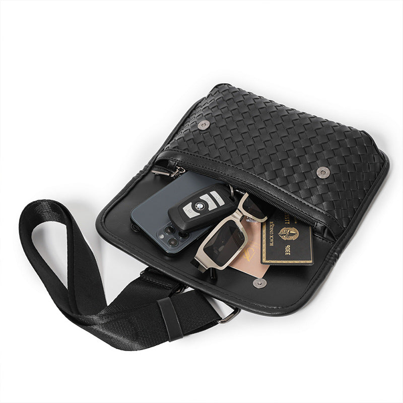 Classy Men's Fashion Hand-woven Street Mobile Men's Chest Bags