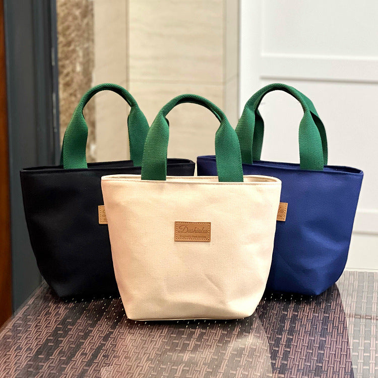 Volume Simple Canvas Lunch Box Hand Handbags