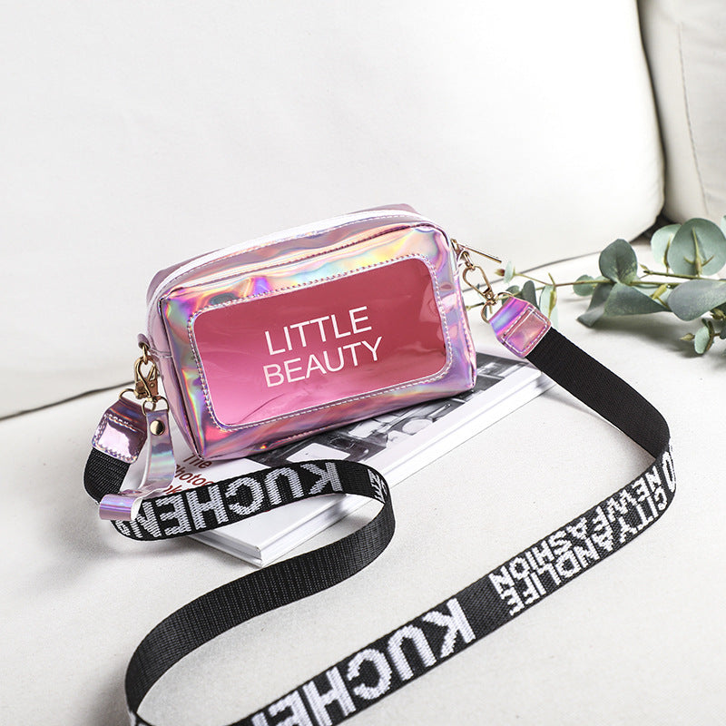 Women's Colorful Transparent Silk Screen Ribbon Cell Crossbody Bags