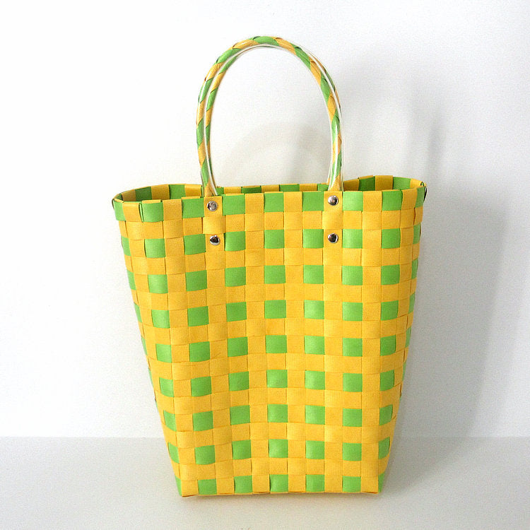 Women's Plastic Woven Knitted Basket Handmade Decorative Creative Handbags
