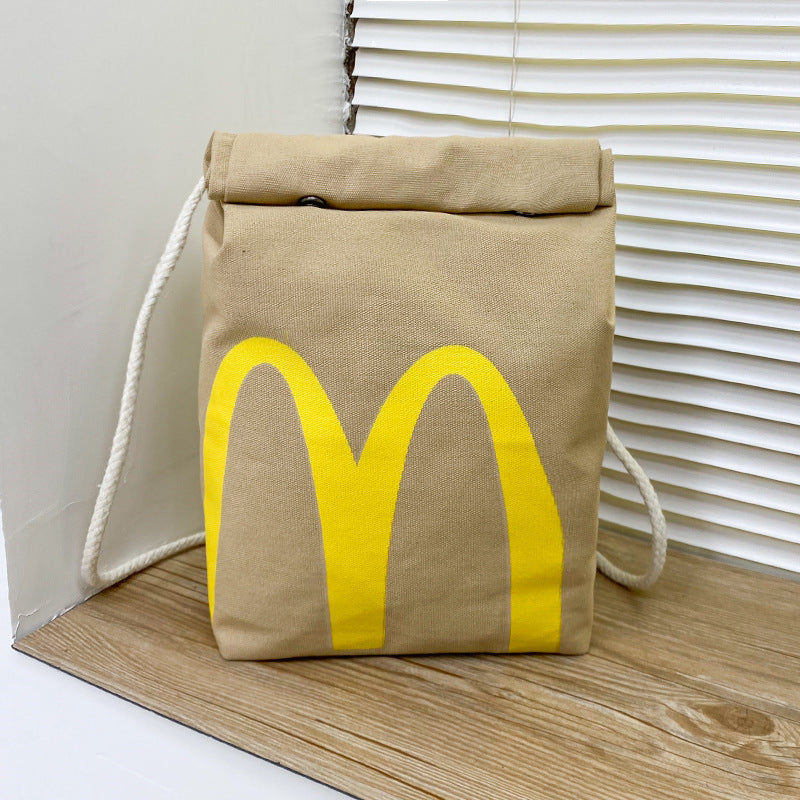 Mcdonald Letter Printing Paper Personality College Backpacks