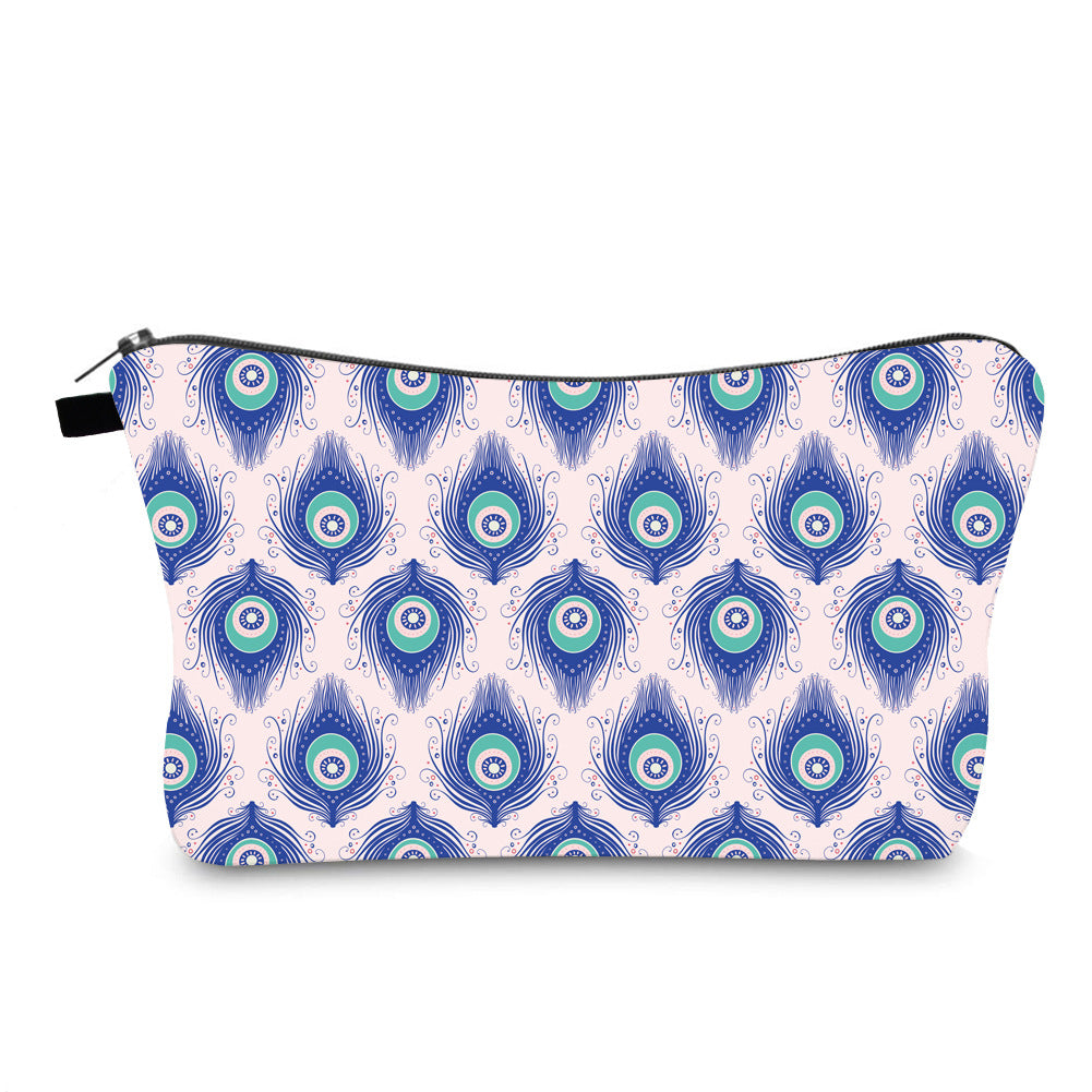 Women's Waterproof Evil Eye Printing Storage Portable Clutch Cosmetic Bags