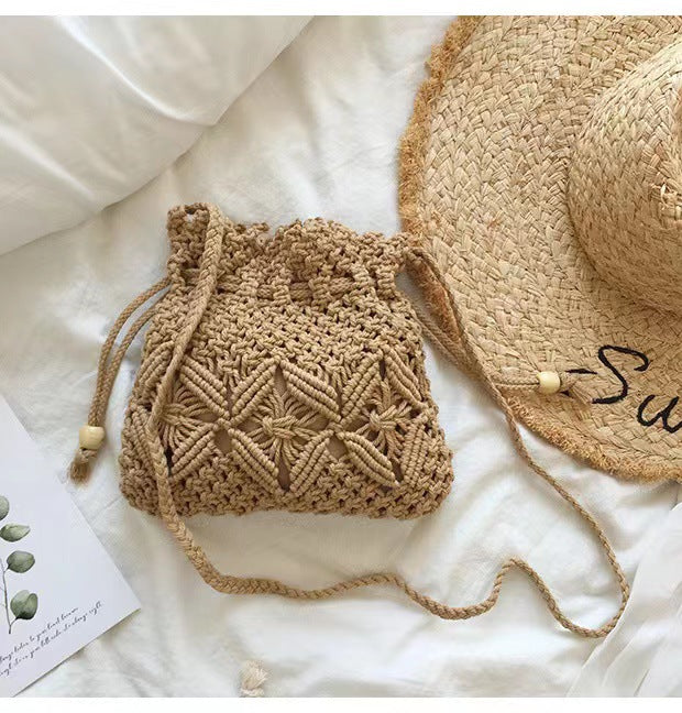 Woven Mori Cotton Thread Fresh Hollow Crossbody Bags