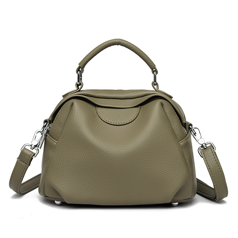 Women's Cell Trendy Big Litchi Pattern Genuine Shoulder Bags