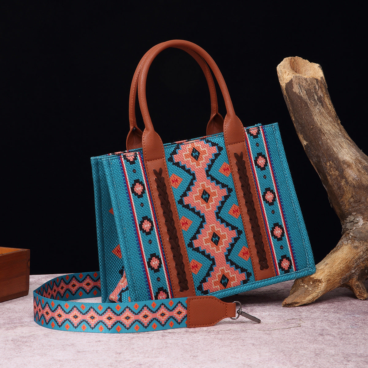 Women's Vintage Cotton Linen Printed Western One Crossbody Bags
