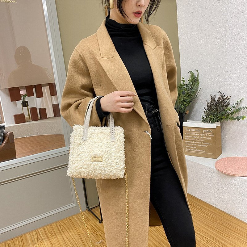 Winter Wool Material Kit Coral Veet Crossbody Bags